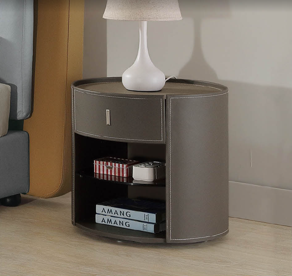 伯恩斯馬鞍皮床頭櫃(A5-01)