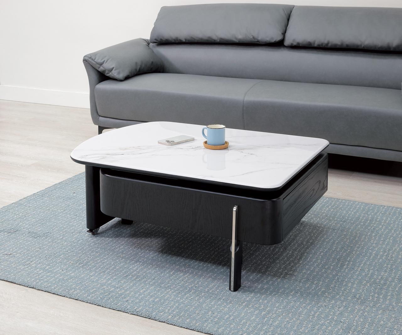 卡斯特石面旋轉茶几