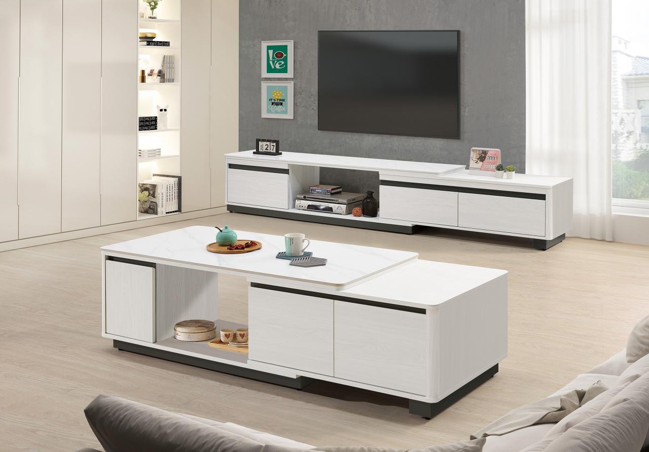 卡森 4尺岩板伸縮茶几