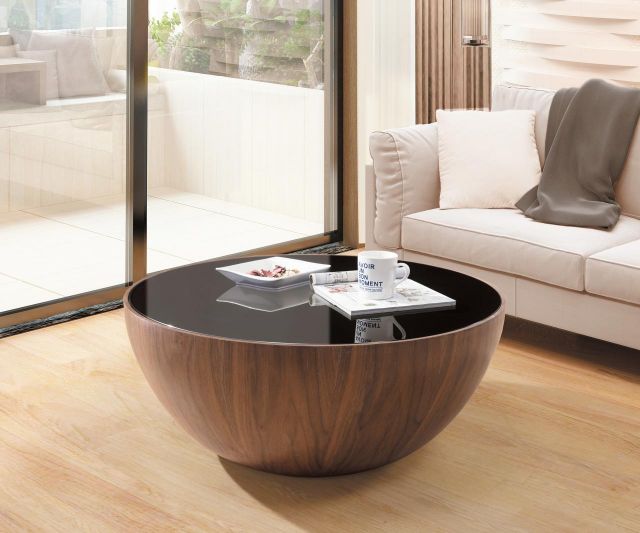 博斯木紋玻璃大茶几